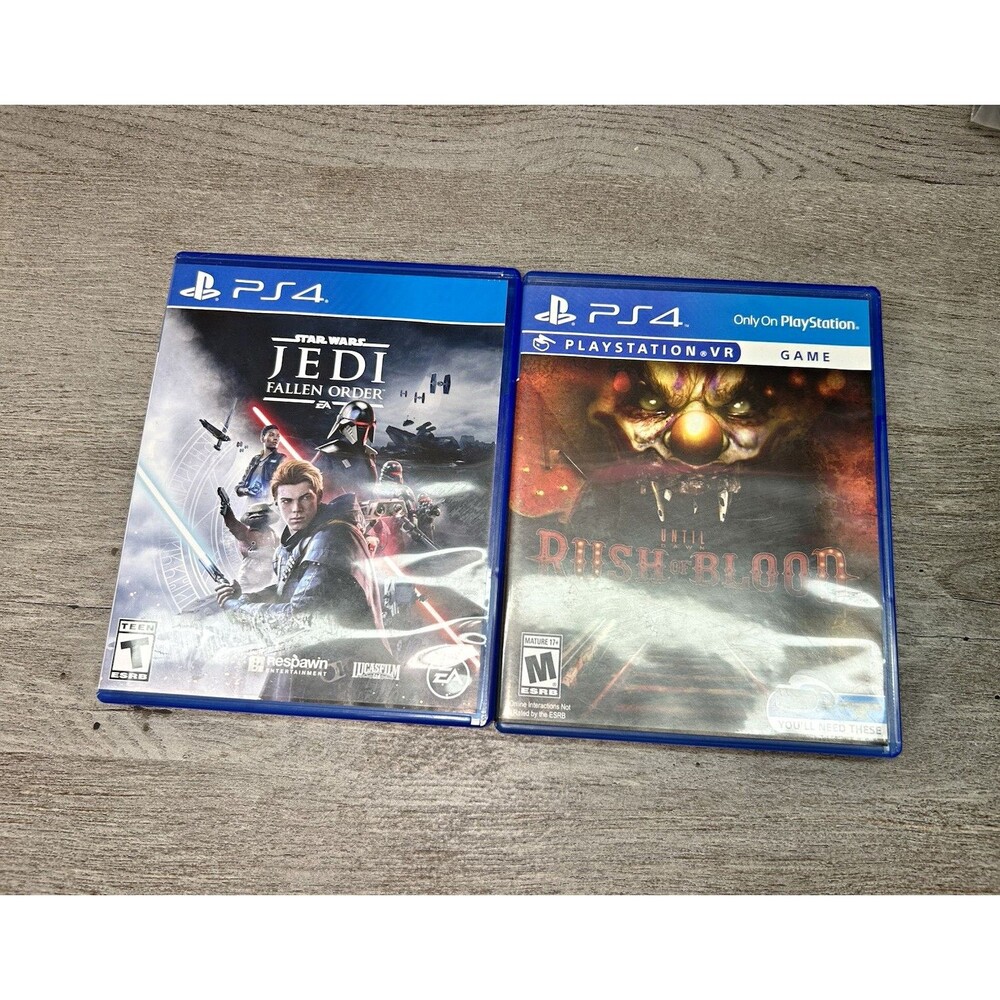 Empty  PS4 Cases /Star Wars Jedi/Rush of Blood- (no Games)
